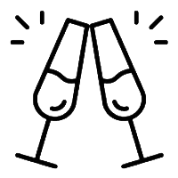 Champagne glasses icon
